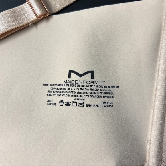 NEW Maidenform Push Up Plunging Neckline Beige Bra 38D - Picture 6 of 6